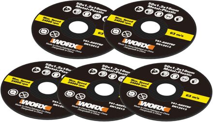 WORX Doorslijpschijf - Multi-materiaal - 50mm - 5 Stuks