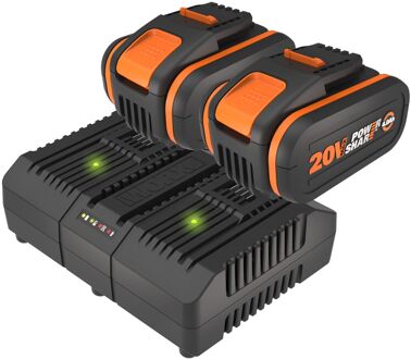 WORX Kit Batterij + Lader Powershare Wa3611 - Lithium-ion - 20v - 4,0ah - Voor Elektrisch Gereedschap