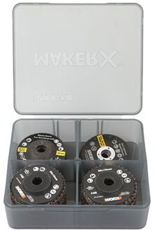 WORX Makerx Doorslijpschijf Wa7213 - Hout En Metaal - 50mm - K40-120 - 16 Stuks