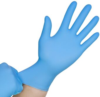 Wostar Monteur Handschoenen Nitril Handschoenen Anti-Slip Huishoudelijke Schoonmaakmiddelen Wassen Anti-Statische Handschoenen Wegwerp Synthetische Nitril Handschoen blauw / S