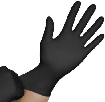 Wostar Monteur Handschoenen Nitril Handschoenen Anti-Slip Huishoudelijke Schoonmaakmiddelen Wassen Anti-Statische Handschoenen Wegwerp Synthetische Nitril Handschoen Blcak / L