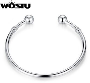 WOSTU Zilveren Europese Charm Bead Bangle & Armband Mode-sieraden Voor Vrouwen Mannen XCH3040