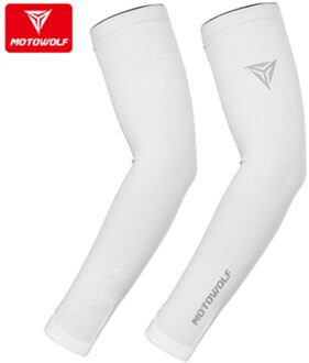 Wotoeolf Motorrijden Mouw Zonnebrandcrème Icy Mouw Sport Fitness Arm Guard Anti-Uv Mesh Ademend Mouw Cover Unisex Ivoor / S