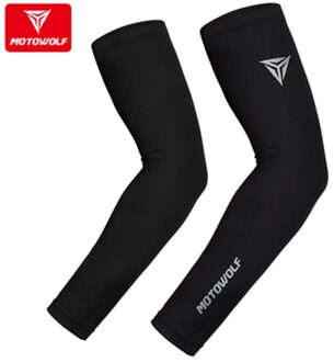 Wotoeolf Motorrijden Mouw Zonnebrandcrème Icy Mouw Sport Fitness Arm Guard Anti-Uv Mesh Ademend Mouw Cover Unisex zwart / S