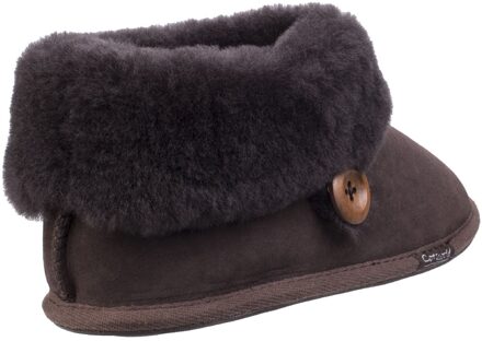 Wotton Dameschocolade Slippers Van Leer Bruin - EU 42 / UK 8