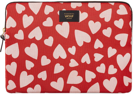 Wouf Amore laptophoes 13/14 inch hearts Rood