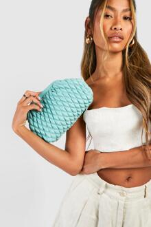 Woven Clutch Bag, Blue - ONE SIZE