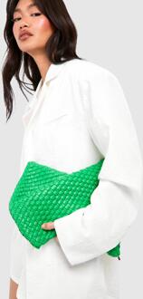 Woven Clutch Bag, Green - ONE SIZE