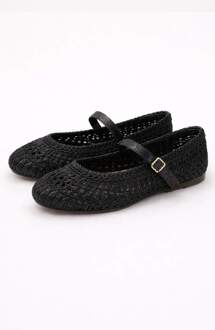 Woven Flats Black Zwart