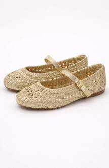 Woven Flats Gold Goud