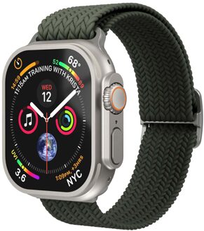 Woven Loop bandje voor de Apple Watch Series 1 t/m 11 / SE / Ultra (44/45/46/49 mm) - Olive Groen - 49 mm