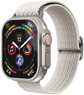 Woven Loop bandje voor de Apple Watch Series 1 t/m 9 / SE (38/40/41 mm) | Series 10 / 11 (42 mm) - Cream Beige - 41 mm