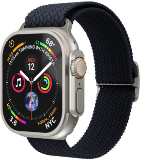 Woven Loop bandje voor de Apple Watch Series 1 t/m 9 / SE (38/40/41 mm) | Series 10 / 11 (42 mm) - Navy Donkerblauw - 41 mm