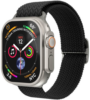 Woven Loop bandje voor de Apple Watch Series 1 t/m 9 / SE (38/40/41 mm) | Series 10 / 11 (42 mm) - Zwart - 41 mm