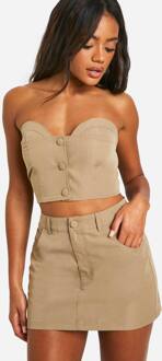 Woven Mini Rok, Mocha - 34