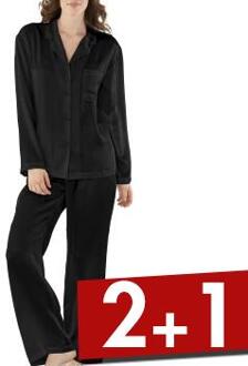 Woven Silk Plain Pyjamas Set Zwart,Beige,Wit,Bruin,Rood - X-Small,Small,Medium,Large,X-Large