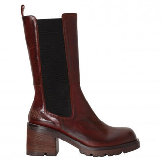 WP1222-952/I21 Cognac kleurige leren laars (Macai Brandy) - maat 38 Klaproos