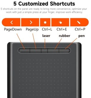 WP9625B Graphics Tablet Drawing Tablet 8192 Levels Pressure Sensitivity 5080LPI Resolution 230PPS Read Speed 2.4G/BT Connection