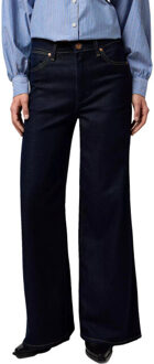Wrangler Canyon wide high rise dark denim lines Blauw - 27-32