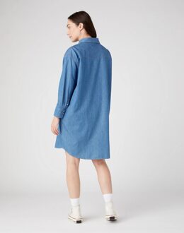 Wrangler Denim shirtdress mid indigo Blauw