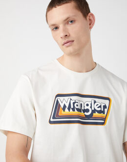 Wrangler Graphic t-shirt worn in - maat Wit