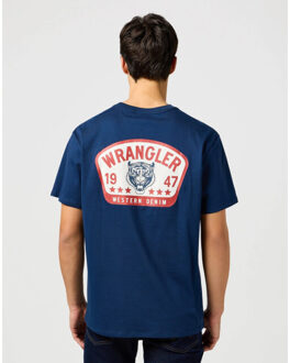 Wrangler Graphic tee - maat XL Blauw