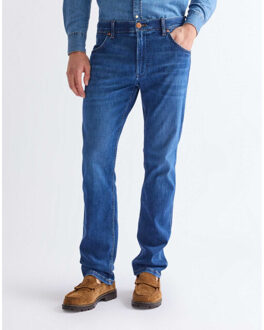 Wrangler Greensboro heren regular straight-fit jeans dandelion summer Blauw - 34-30
