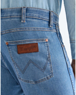 Wrangler Greensboro heren regular straight-fit jeans tabacco ice Blauw - 33-32