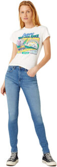 Wrangler High skinny dorothy mid blue jeans Blauw - 26-30