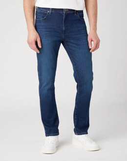 Wrangler Larston heren slim-fit jeans green fuzz Blauw - 38-34