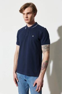 Wrangler poloshirt marine Blauw - S