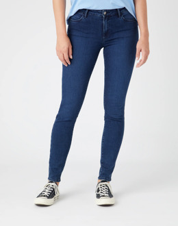 Wrangler Skinny dames slim-fit jeans blue lava Blauw - 31-32