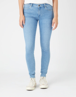 Wrangler Skinny dames slim-fit jeans light shore Blauw - 29-32