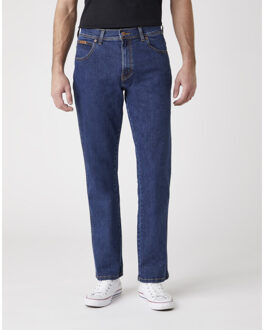 Wrangler Texas straight dark stone - maat 33-34 Blauw