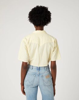 Wrangler Tie resort shirt pale banana - maat S Geel
