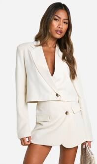 Wrap-Front Micro Mini Rok, Ecru - 38