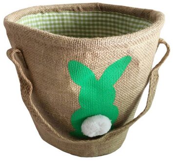 Wrap Opslag Pasen Ei Mand Kind Bunny Jute Bag Carrying Candy Party Mooie Opbergtas groen