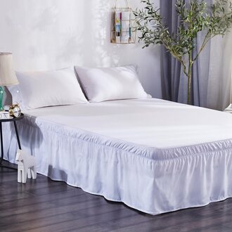 Wrap Rond Bed Rok Elastische Bed Ruches Fit Easy Off Vervagen Slip Effen Kleur Bed Rokken Hotel