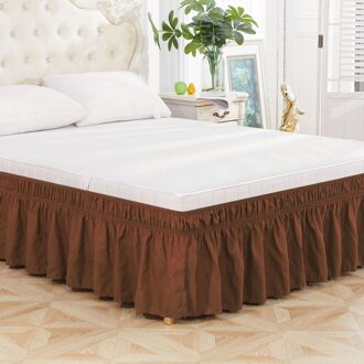 Wrap Rond Bed Rok Elastische Stof Ruche Bed Rokken Effen Kleur Op Makkelijk Uit Rimpel & Vervagen Slip Classic stijlvolle CO