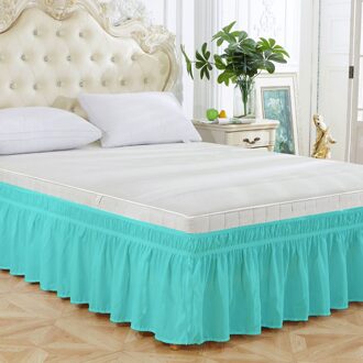 Wrap Rond Bed Rok Elastische Stof Ruche Bed Rokken Effen Kleur Op Makkelijk Uit Rimpel & Vervagen Slip Classic stijlvolle LB