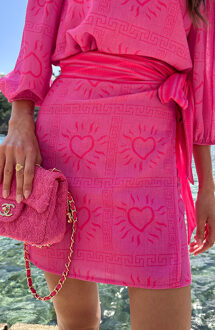 Wrap Skirt Fall In Love Roze