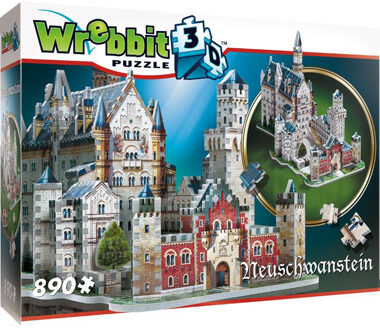 wrebbit Neuschwanstein kasteel - 3D puzzel - 890 Stukjes
