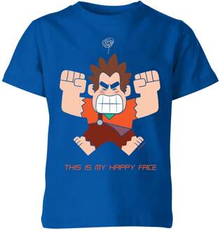 Wreck-it Ralph This Is My Happy Face Kids' T-Shirt - Royal Blue - 122/128 (7-8 jaar)
