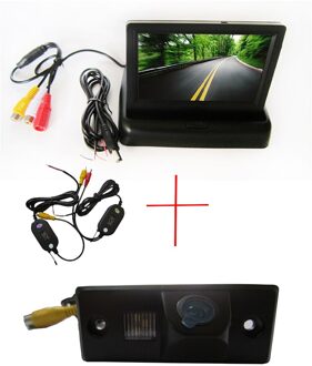 Wrieless WIFI Auto Achteruitrijcamera voor PORSCHE CAYENNE VW SKODA FABIA TIGUAN TOUAREG, met 4.3 Inch opvouwbare LCD Monitor