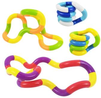 Wriggle snake tangle toy set a 6 stuks verschillende
