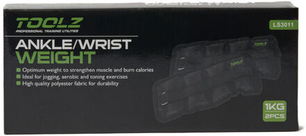 Wrist/Ankle Weight 1kg zwart - one size