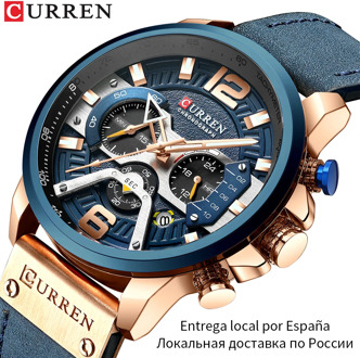 Wristwatch Mens CURREN 2019 Top Brand Luxury Sports Watch Men Fashion Leather Watches with Calendar for Men Black Male Clock