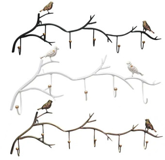 Wrought Iron Bird Door Hook Rack Clothes Rack Robe Key Holder Door Wall Mounted Hat Hanger Kitchen Wall Home Decoration 5 Hooks