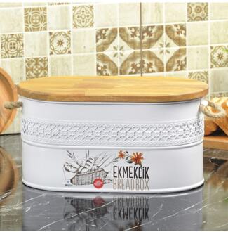 Wrought iron With Wooden Lid Cutting Tahtalı Breadstuff White
