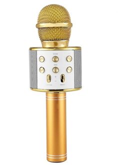 Ws 858 Draadloze Usb Microfoon Professionele Condensator Karaoke Mic Bluetooth Stand Radio Mikrofon Studio Opname Studio WS858 goud